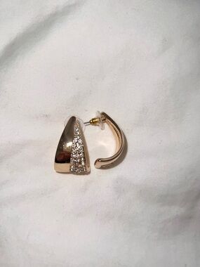 JLUXLABEL Gold Tone Pave Crystal Earrings